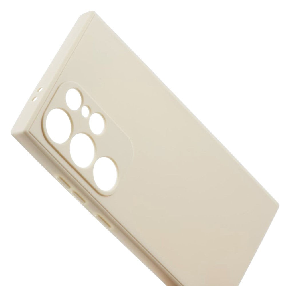 Samsung Galaxy S24 Ultra Fleksibelt TPU Plastik Bagside Cover - Beige