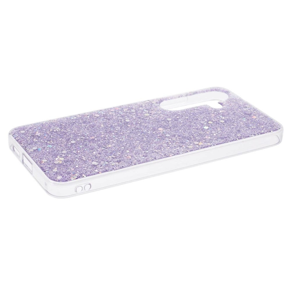 Samsung Galaxy S24 Glitter Bagside Cover - Lilla