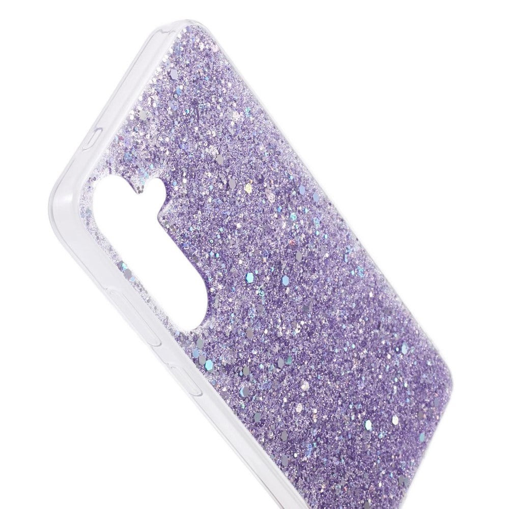 Samsung Galaxy S24 Glitter Bagside Cover - Lilla