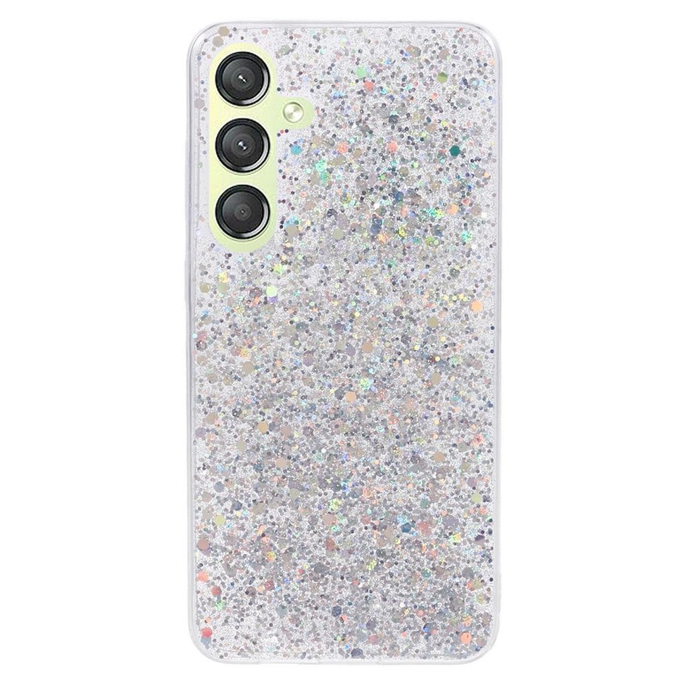 Samsung Galaxy S24 Glitter Bagside Cover - Sølv