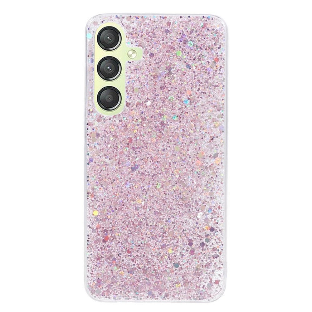 Samsung Galaxy S24 Glitter Bagside Cover - Pink