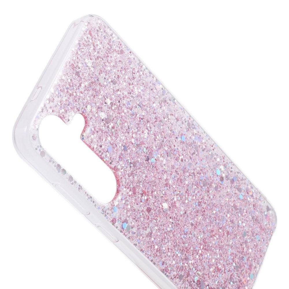 Samsung Galaxy S24 Glitter Bagside Cover - Pink