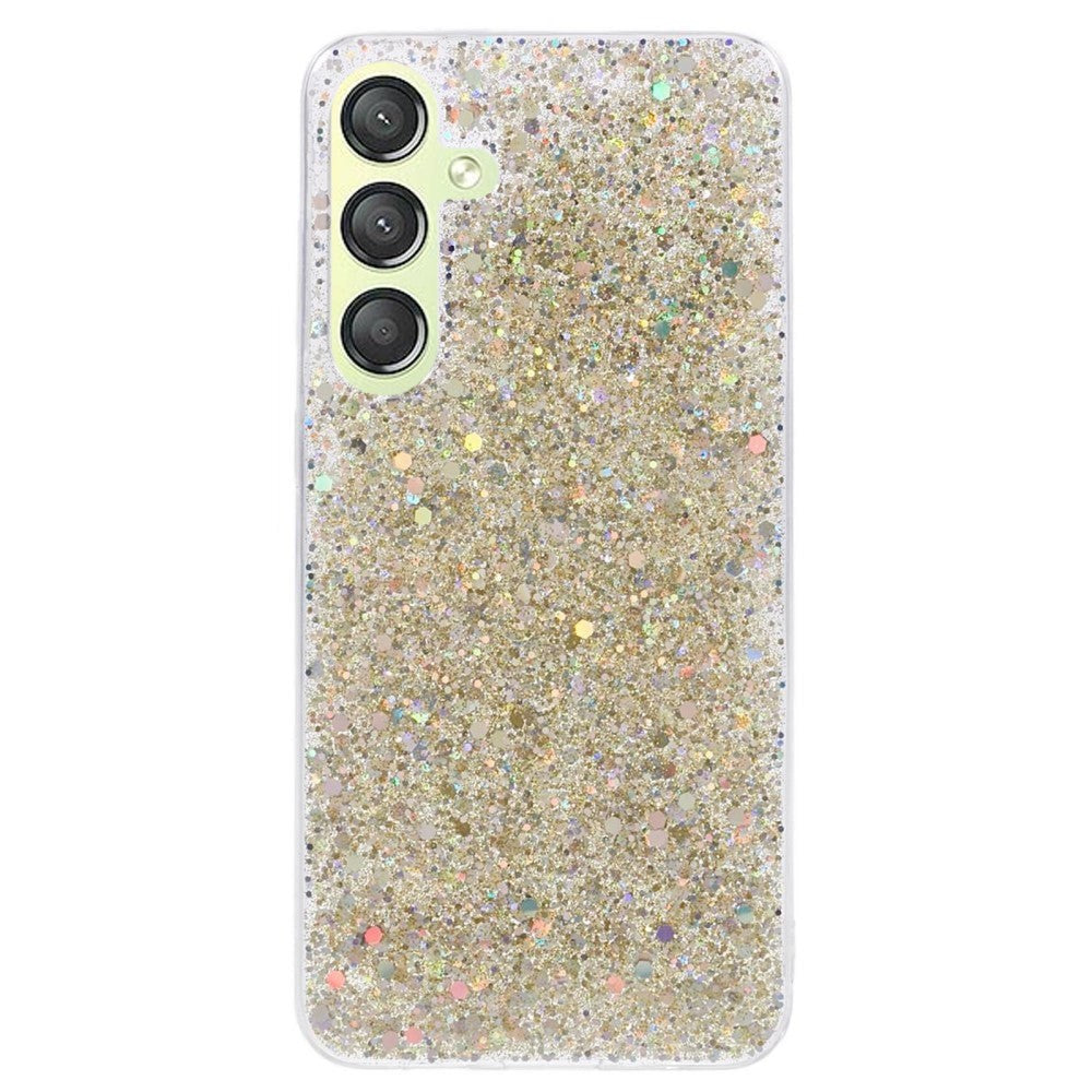 Samsung Galaxy S24 Glitter Bagside Cover - Guld