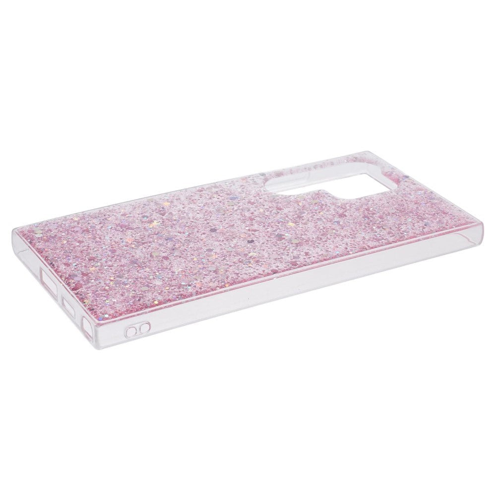 Samsung Galaxy S24 Ultra Glitter Bagside Cover - Lyserød