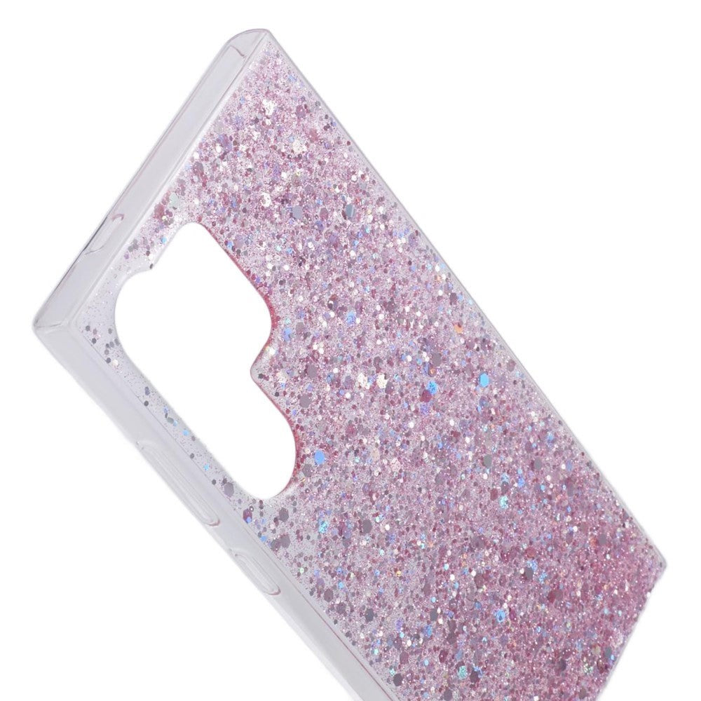 Samsung Galaxy S24 Ultra Glitter Bagside Cover - Lyserød