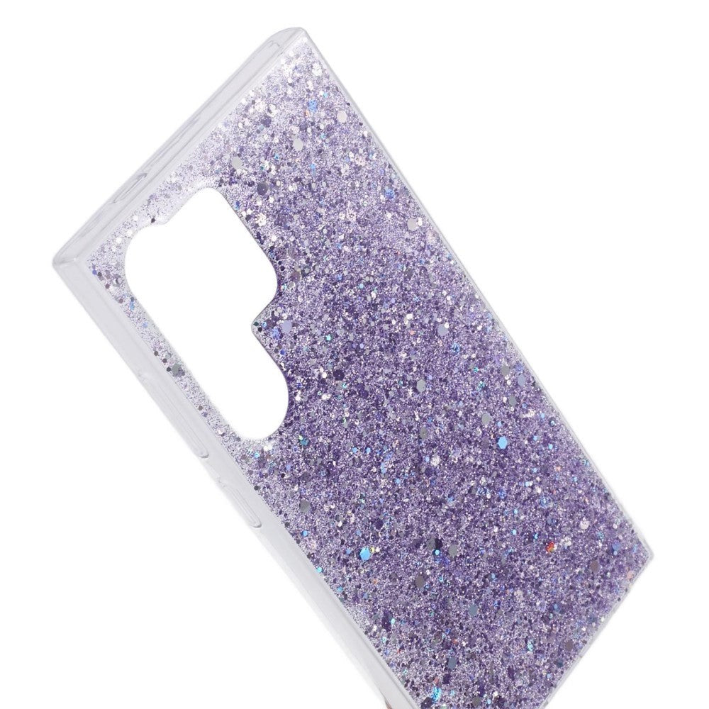 Samsung Galaxy S24 Ultra Glitter Bagside Cover - Lilla