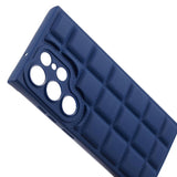 Samsung Galaxy S24 Ultra Fleksibelt Plastik Bagside Cover m. Jakke Tekstur - Blå