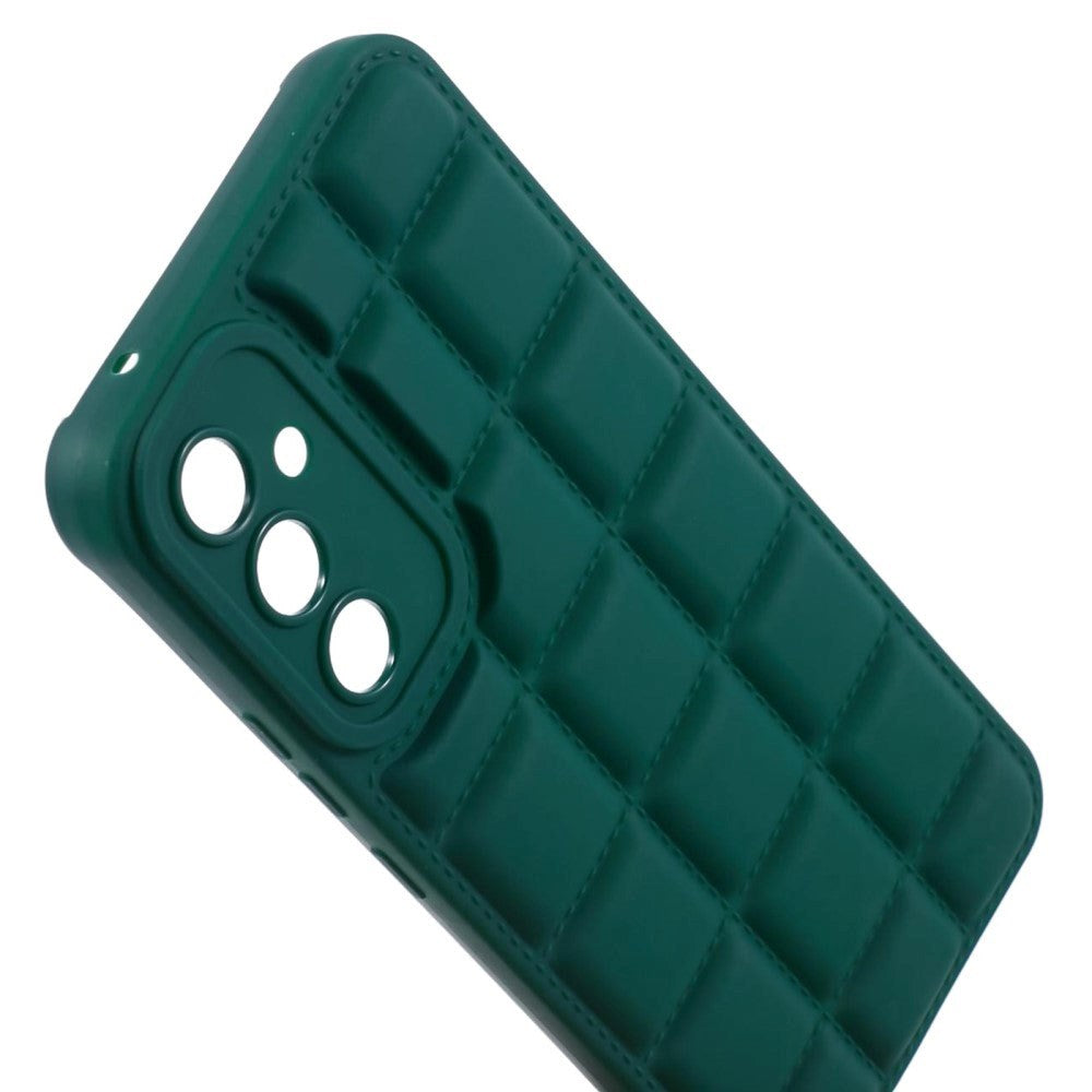 Samsung Galaxy A05s Fleksibelt Plastik Bagside Cover m. Jakke Tekstur - Grøn