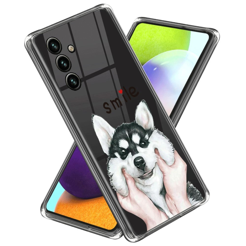 Samsung Galaxy A55 (5G) Fleksibel Plastik Bagside Cover - Gennemsigtig / Hund