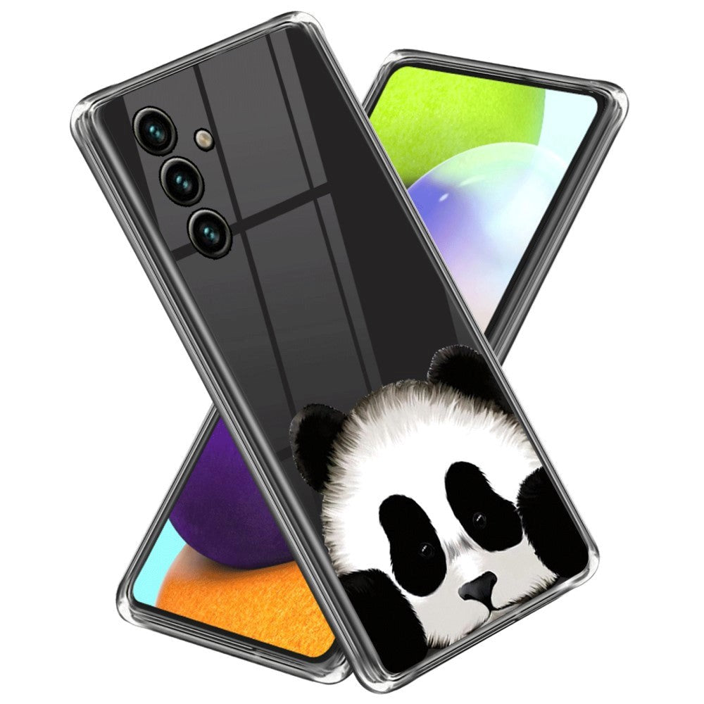 Samsung Galaxy A55 Fleksibel Plastik Bagside Cover - Gennemsigtig / Panda