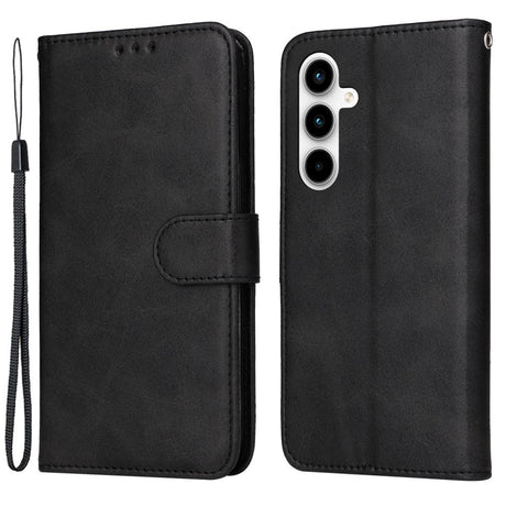 Samsung Galaxy A35 (5G) Kunstlæder Flip Cover m. Pung og Strop - Sort