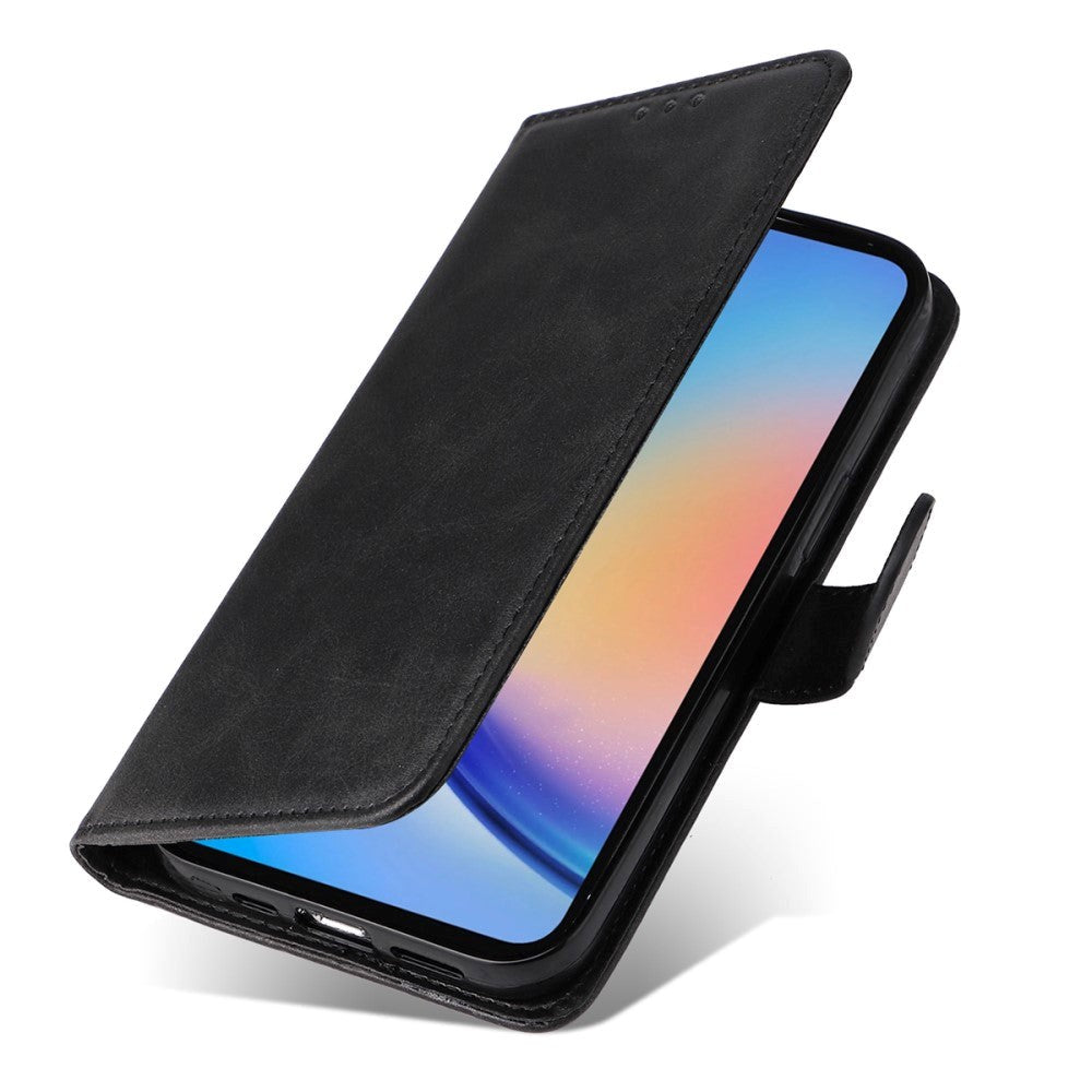 Samsung Galaxy A35 (5G) Kunstlæder Flip Cover m. Pung og Strop - Sort