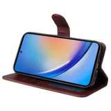 Samsung Galaxy A35 (5G) Kunstlæder Flip Cover m. Pung og Strop - Brun