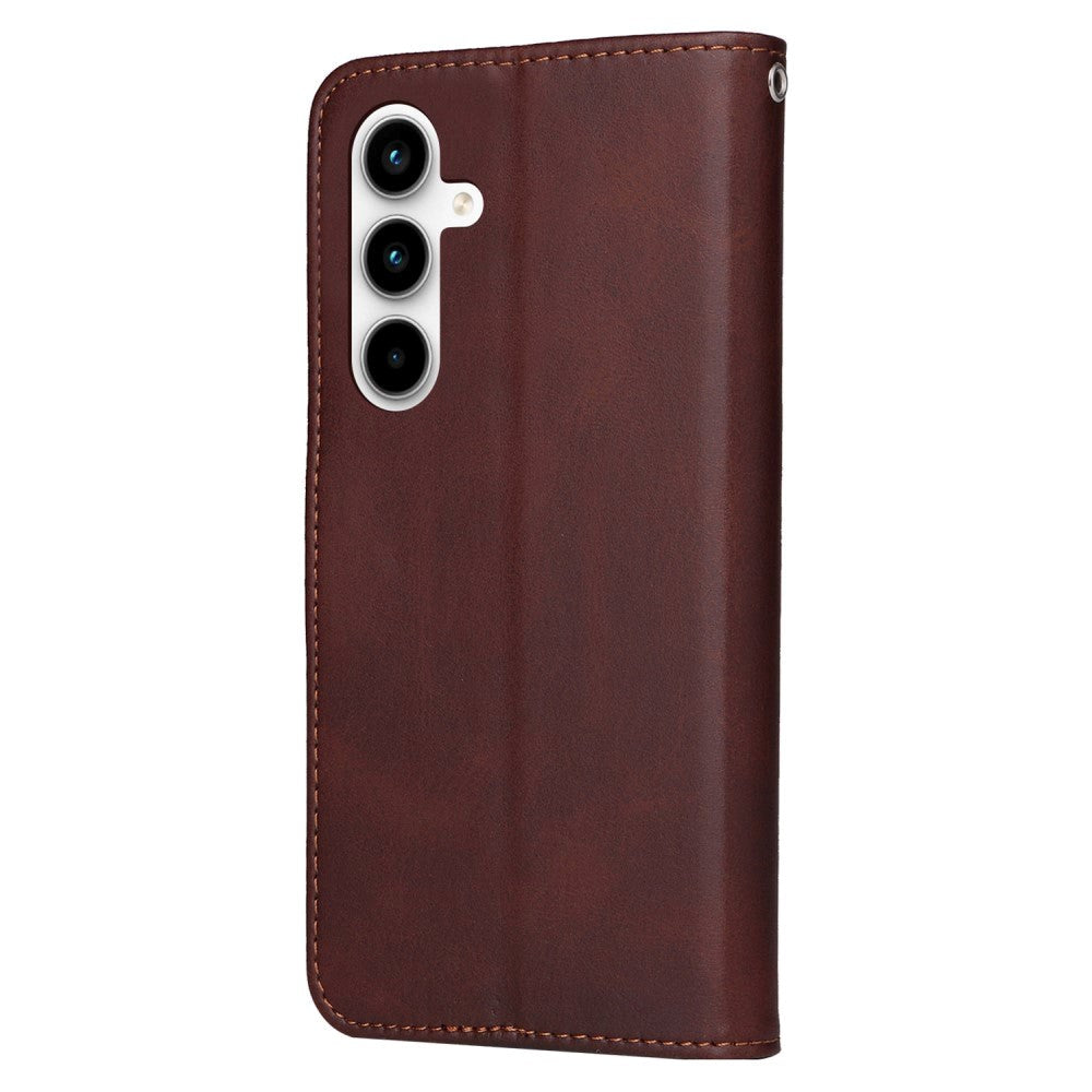 Samsung Galaxy A35 (5G) Kunstlæder Flip Cover m. Pung og Strop - Brun