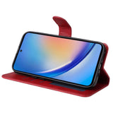 Samsung Galaxy A35 (5G) Kunstlæder Flip Cover m. Pung og Strop - Rød