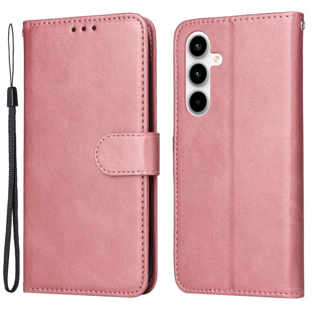 Samsung Galaxy A35 (5G) Kunstlæder Flip Cover m. Pung og Strop - Pink