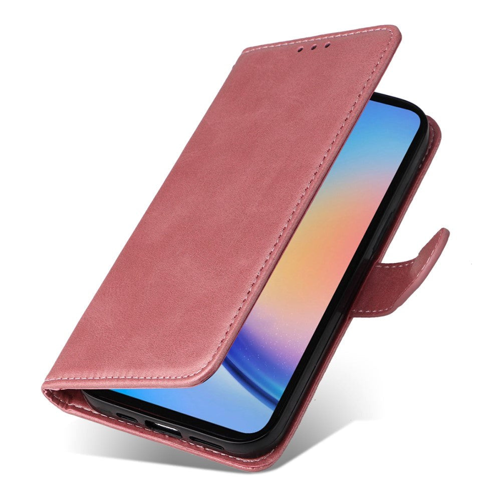 Samsung Galaxy A35 (5G) Kunstlæder Flip Cover m. Pung og Strop - Pink