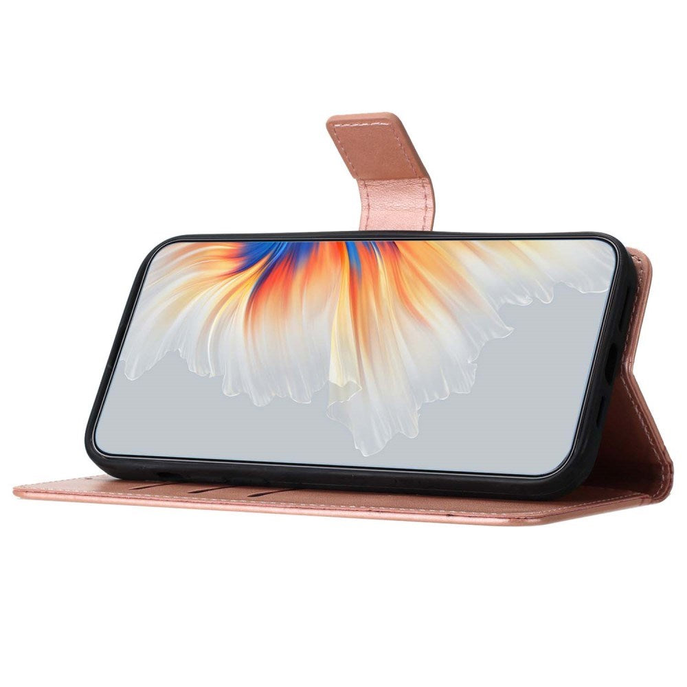 EIDERWOOD Motorola Moto G84 Læder Flip Cover m. Pung & Strop - Glimmer - Rose Gold