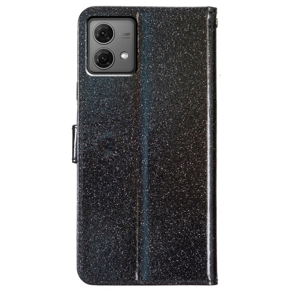 EIDERWOOD Motorola Moto G84 Læder Flip Cover m. Pung & Strop - Glimmer - Sort