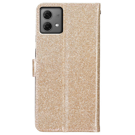 EIDERWOOD Motorola Moto G84 Læder Flip Cover m. Pung & Strop - Glimmer - Guld