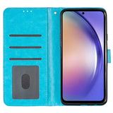 Samsung Galaxy A55 (5G) Læder Flip Cover m. Pung & Strop - Glimmer - Blå