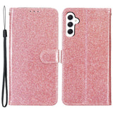 Samsung Galaxy A55 (5G) Læder Flip Cover m. Pung & Strop - Glimmer - Rose Gold