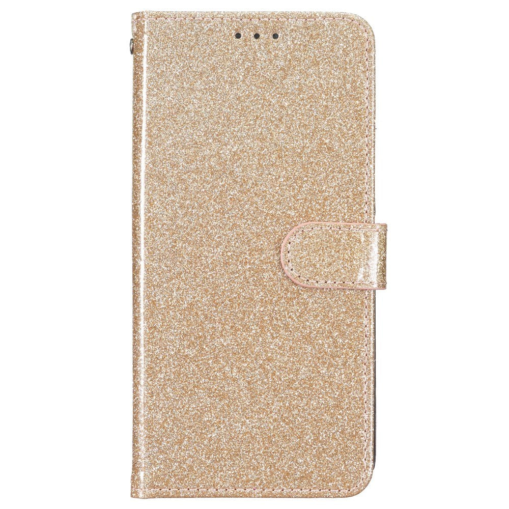 Samsung Galaxy A35 (5G) Læder Flip Cover m. Pung & Strop - Glimmer - Guld