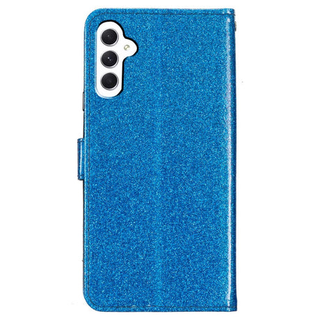 Samsung Galaxy A35 (5G) Læder Flip Cover m. Pung & Strop - Glimmer - Blå