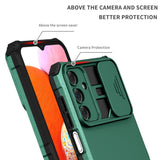 Samsung Galaxy A15 (5G) / A15 Håndværker Bagside Cover m. Kickstand & Cam Slider - Mørkegrøn