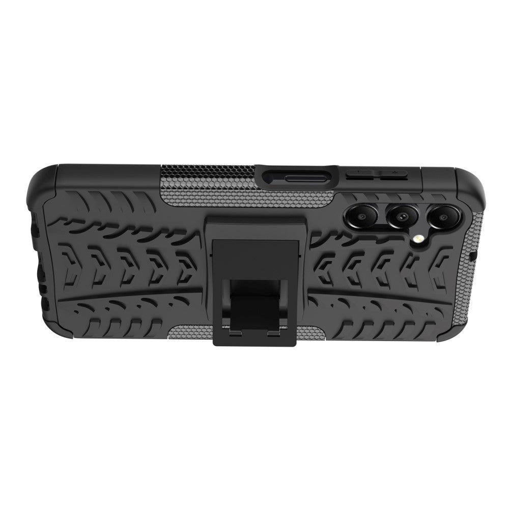 Samsung Galaxy A15 (5G) / A15 Cool Tyre Håndværker Bagside Cover m. Stander - Sort