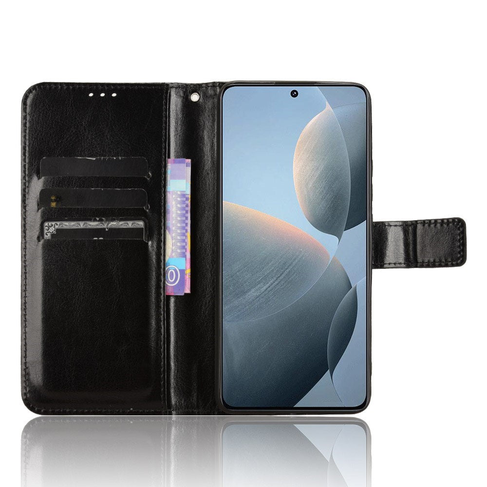 EIDERWOOD Xiaomi Poco X6 Pro Blankt Læder Flip Cover m. Pung & Strop - Sort