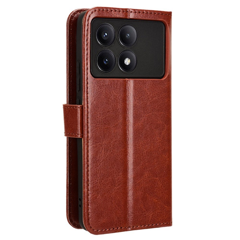 EIDERWOOD Xiaomi Poco X6 Pro Blankt Læder Flip Cover m. Pung & Strop - Brun