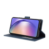 Samsung Galaxy A55 (5G) Læder Flip Cover m. Pung og Strop - Blå