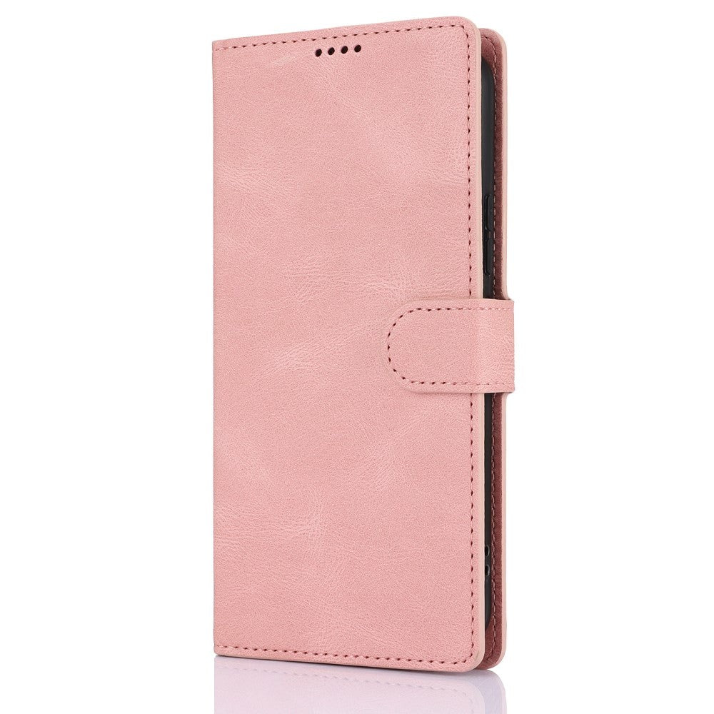 Samsung Galaxy A55 (5G) Læder Flip Cover m. Pung og Strop - Pink