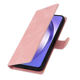 Samsung Galaxy A55 (5G) Læder Flip Cover m. Pung og Strop - Pink