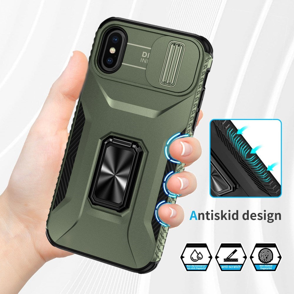 EIDERWOOD iPhone X / XS Håndværker Bagside Cover m. Magnetisk Kickstand & Cam Slider - Grøn