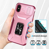 EIDERWOOD iPhone X / XS Håndværker Bagside Cover m. Magnetisk Kickstand & Cam Slider - Lyserød