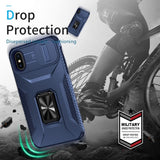 EIDERWOOD iPhone X / XS Håndværker Bagside Cover m. Magnetisk Kickstand & Cam Slider - Blå