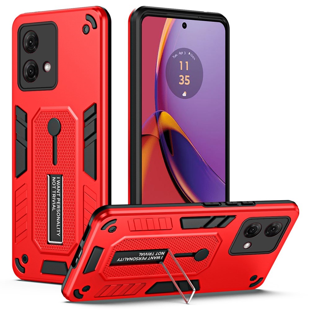 EIDERWOOD Motorola Moto G84 Håndværker Bagside Cover m. Fingerring & Kickstand - Rød