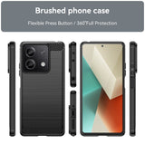 Xiaomi Redmi Note 13 (5G) Brushed Carbon Bagside Cover - Sort