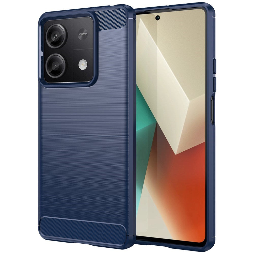 Xiaomi Redmi Note 13 (5G) Brushed Carbon Bagside Cover - Blå