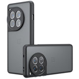 OnePlus 12 Hybrid Plastik Bagside Cover  - Gennemsigtig / Sort