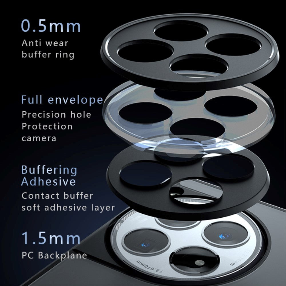 OnePlus 12 Hybrid Plastik Bagside Cover  - Gennemsigtig / Sort