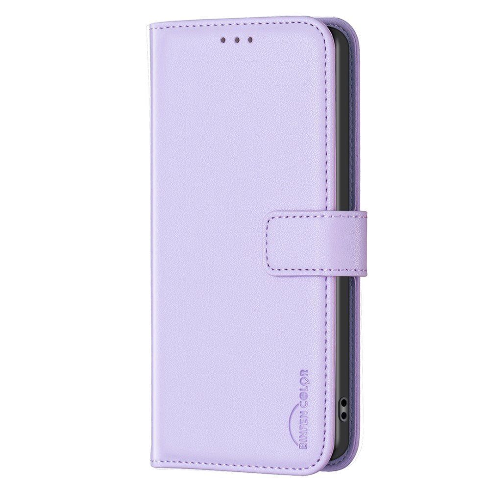 Motorola Moto G34 Blankt Læder Flip Cover m. Pung - Lavendel