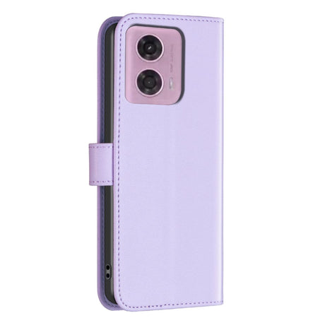 Motorola Moto G34 Blankt Læder Flip Cover m. Pung - Lavendel