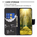 Motorola Moto G24 Læder Flip Cover m. Pung & Print - "Don't Touch My Phone"