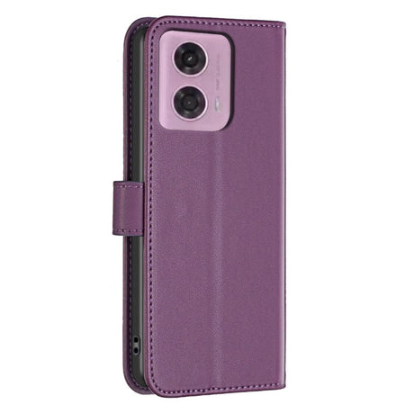 Motorola Moto G24 Kunst Læder Flip Cover m. Ståfunktion & Kortholder - Mørkelilla