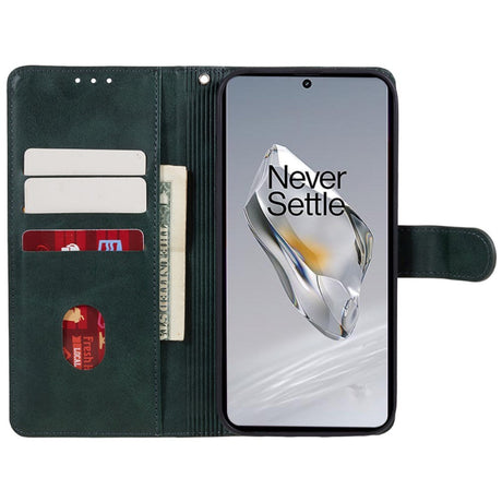 OnePlus 12R Læder Flip Cover m. Pung - Grøn