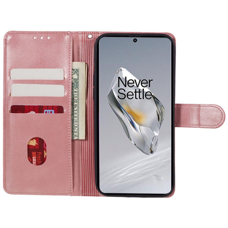 OnePlus 12R Læder Flip Cover m. Pung - Rose Gold