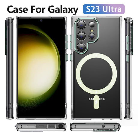 EIDERWOOD Samsung Galaxy S23 Ultra Hybrid Plastik Mobil Cover - MagSafe Kompatibel - Gennemsigtig / Grøn